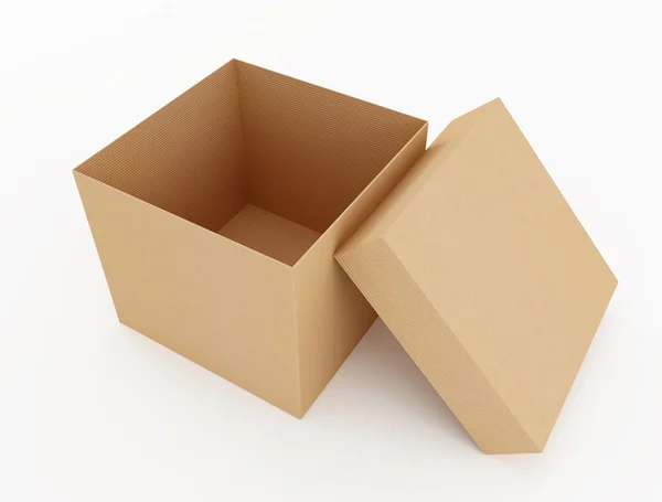 Caixa de papelão aberto — Fotografia de Stock