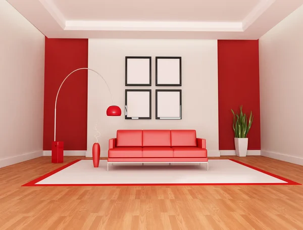 Lounge vermelho e branco — Fotografia de Stock