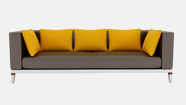 Помаранчевий і коричневий диван — стокове фото