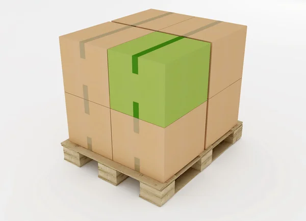 Kartonnen dozen op houten — Stockfoto