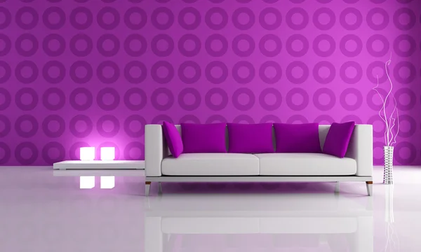 Salón moderno púrpura — Foto de Stock