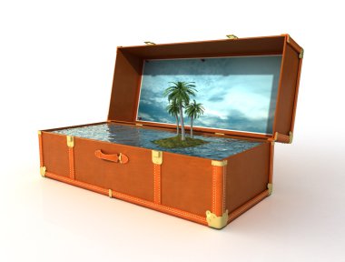 Suitcase of a dream holiday clipart