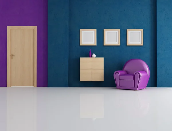 Один Фіолетовий Мінімалістичній Вітальні — стокове фото