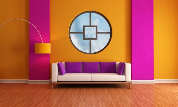紫色和橙色的休息室 — 图库照片
