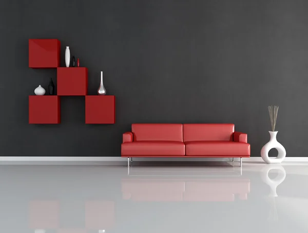 Rode en zwarte lounge — Stockfoto