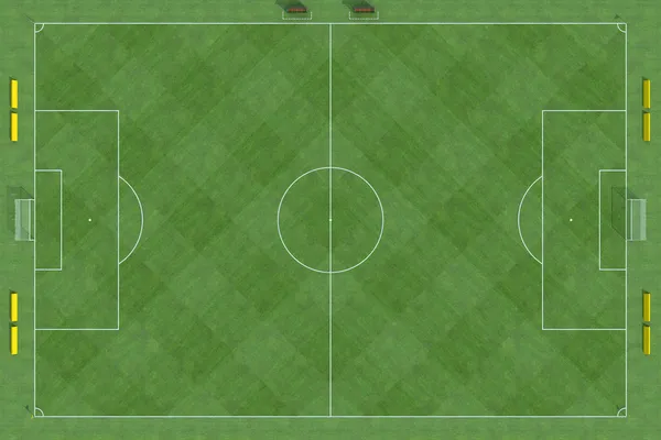 サッカー場の平面図 — ストック写真