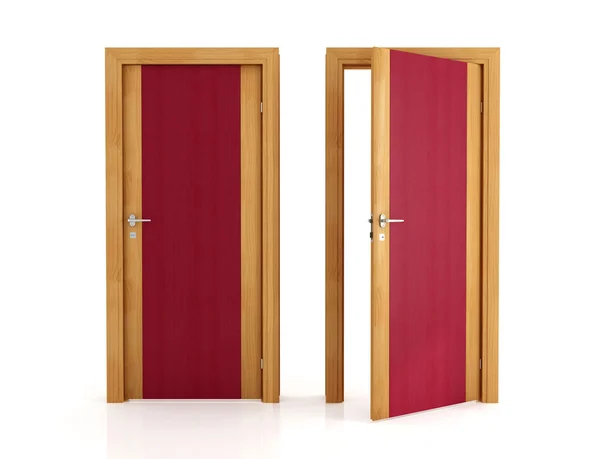 Dwie eleganckie drzwi drewniane — Zdjęcie stockowe