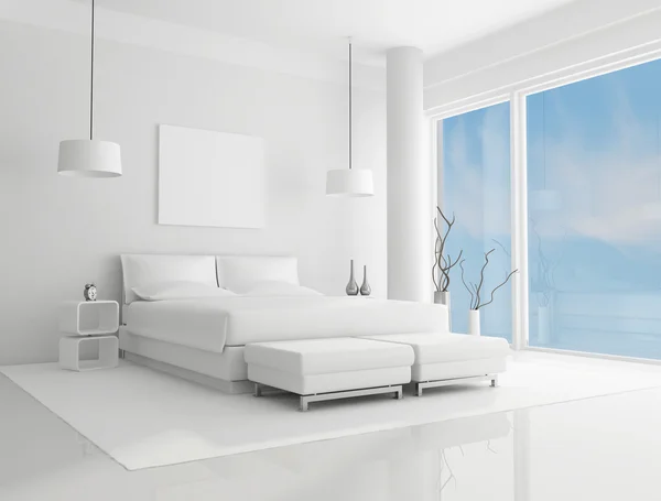 Dormitorio blanco — Foto de Stock