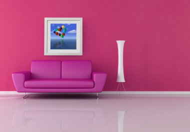 Pink living room clipart