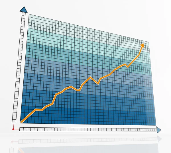 Blauwe zakelijke grafiek — Stockfoto