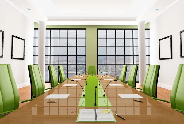 Groene Elegante Vergaderzaal Rendering Het Beeld Achtergrond Een Mijn Foto — Stockfoto