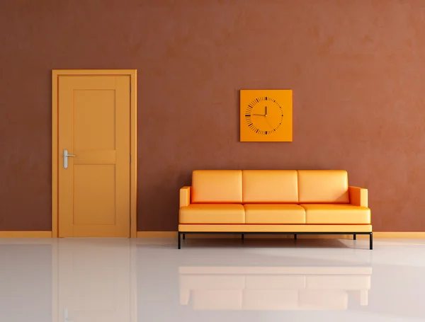 Narancssárga és barna lounge — Stock Fotó