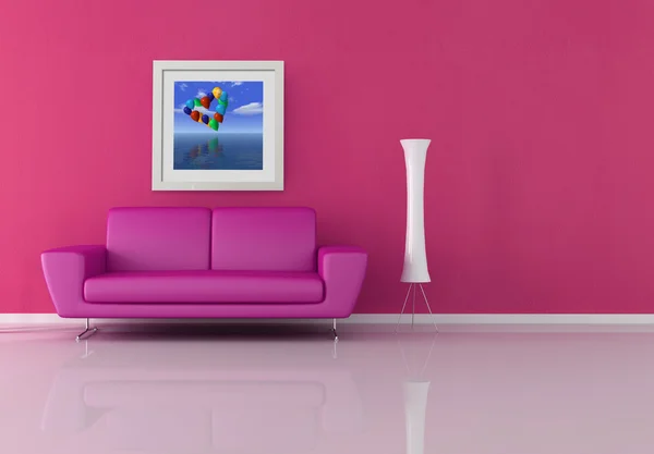 Rosa vardagsrum — Stockfoto