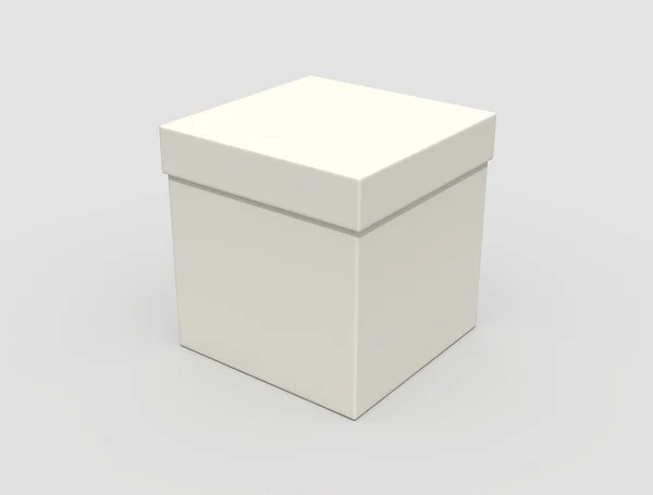 Caja Blanca Cerrada Simple Aislar Blanco — Foto de Stock