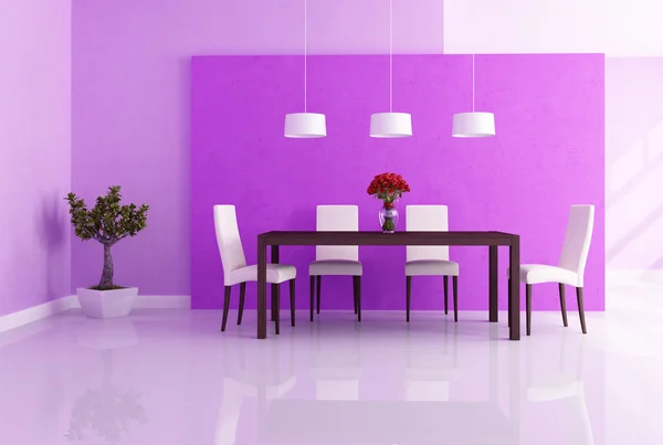Purple dining room — Stock Photo, Image