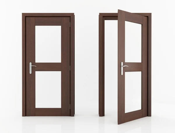 ガラスと木製のドア — ストック写真