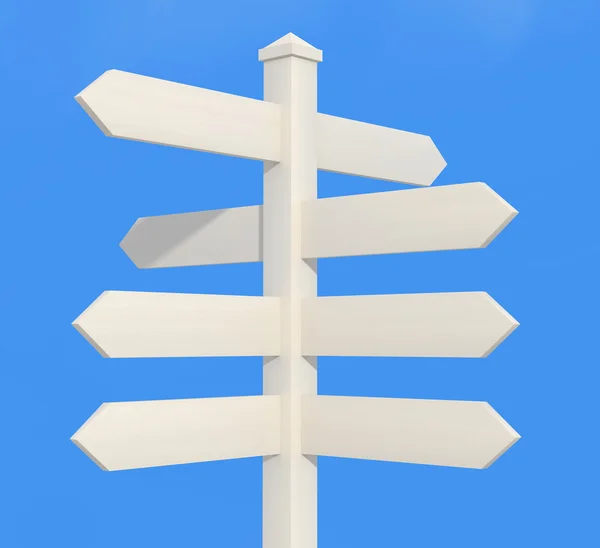White directional sign post — Stock Photo, Image