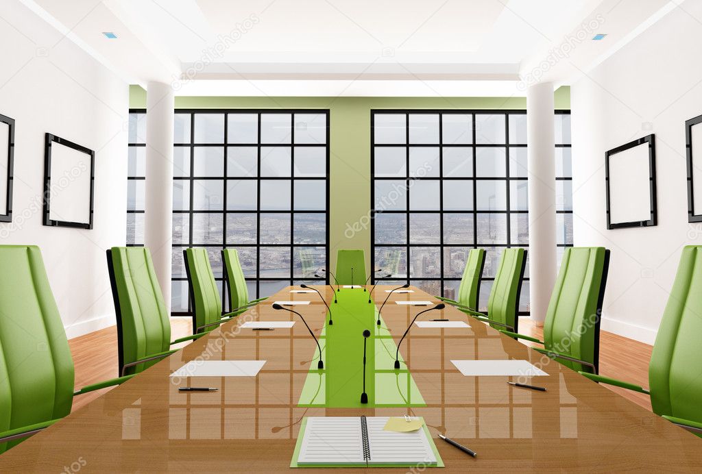 Green Meeting Room — Stock Photo © Archideaphoto #4911084