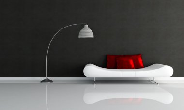 Black and white minimalist lounge clipart