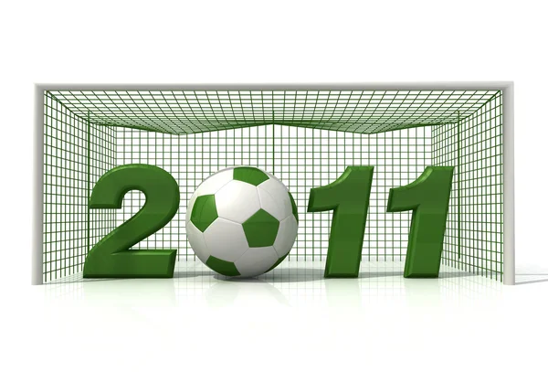 Conceptual New Year World Soccer Rendering — Stock Photo, Image