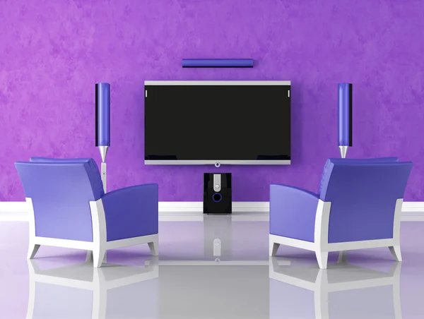 Purple home theater — Stock Photo, Image