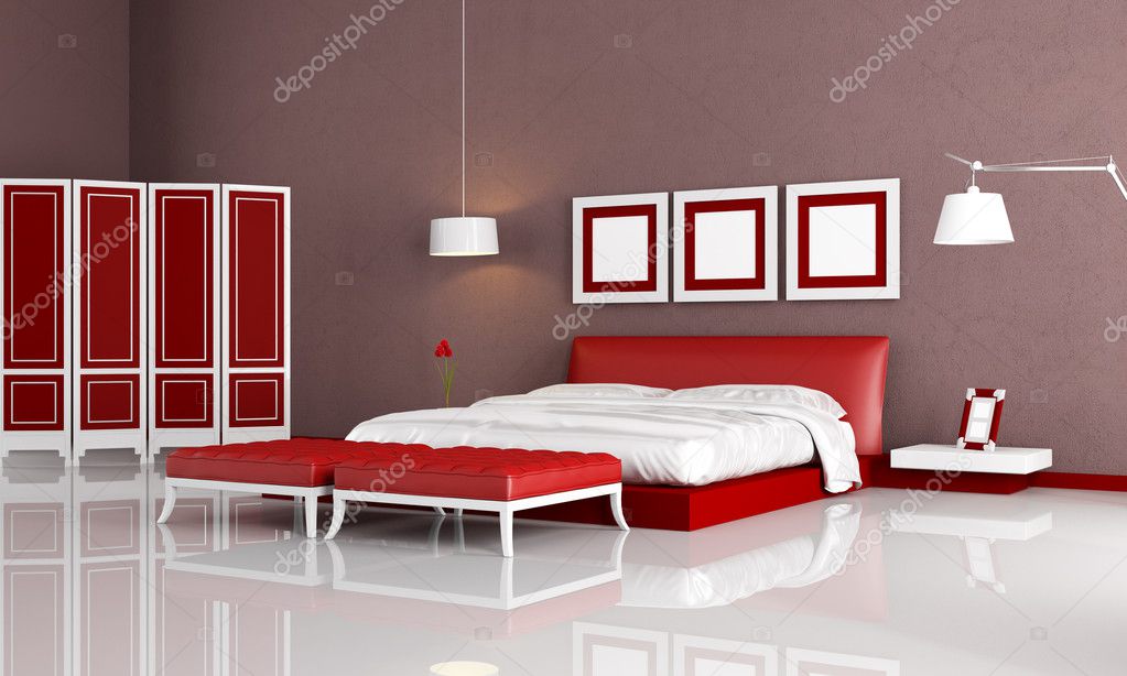 moderne rode slaapkamer — Stockfoto © archideaphoto #4937450 moderne rode slaapkamer — Stockfoto © archideaphoto #4937450