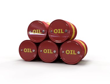 Five oil barrel clipart