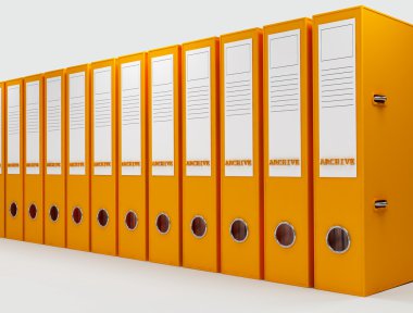 Orange ring binders clipart