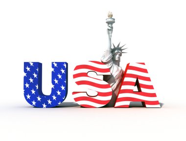 Usa logo with statue of liberty- digital art work clipart