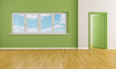 Green empty room clipart