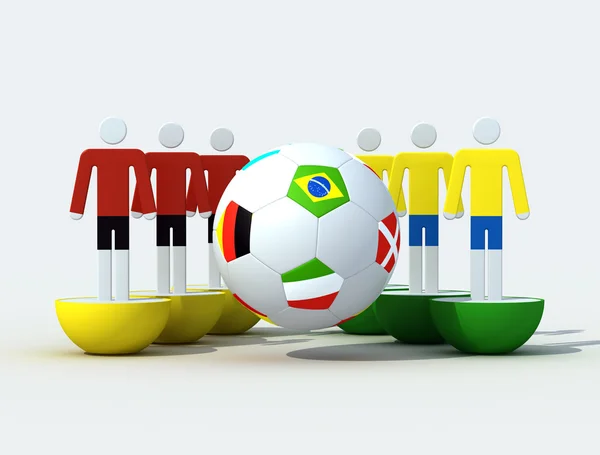 Equipo Virtual Fútbol Balón Fútbol Con Banderas — Foto de Stock