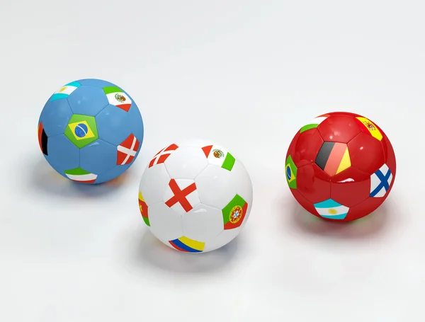 Soccer-ball with flags — Stock Photo, Image