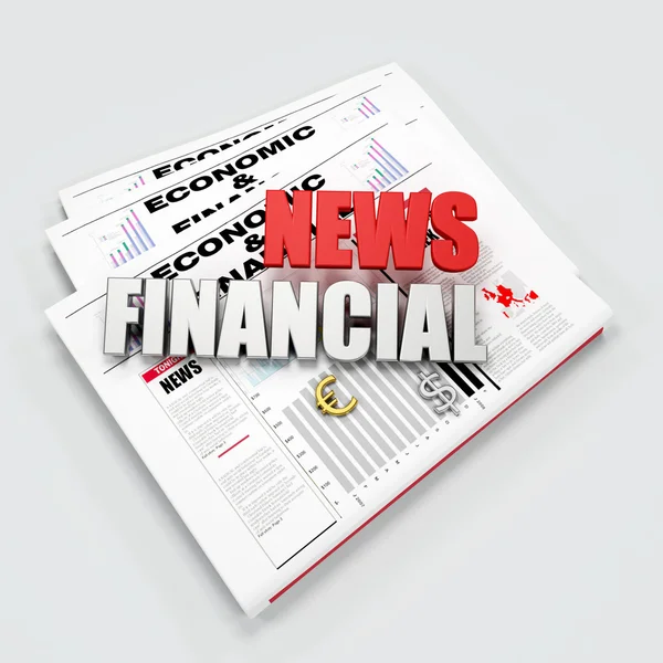 Logo Noticias Financieras Periódico Obra Arte Digital — Foto de Stock