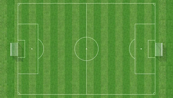 Aerial View Soccer Field Rendering — Stock Photo, Image
