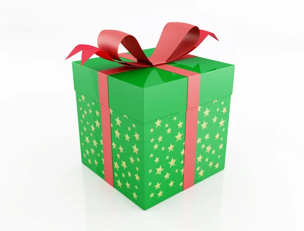 Green christmas present — Stock Photo, Image