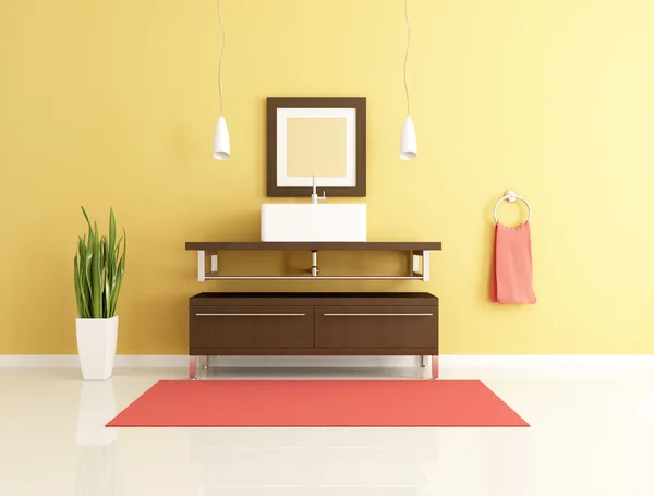 Contemporary Bathroom Fashion White Sink Rendering — Stock Photo, Image