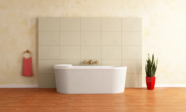 Fashion Bathtub Sandstone Paneling Rendering — Stockfoto