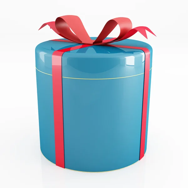 Blauw en rood kunnen gift box — Stockfoto