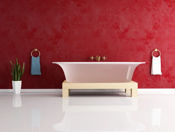Мода ванна трубки против штукатурки стены — стоковое фото