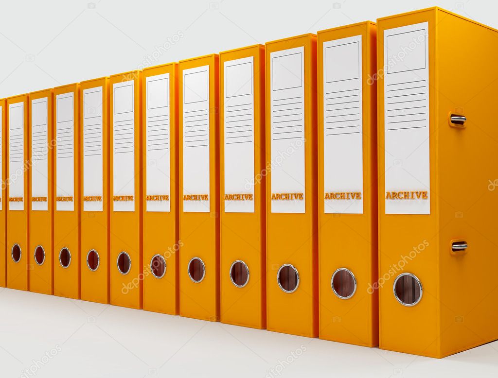 Orange ring binders — Stock Photo © archideaphoto 4940219