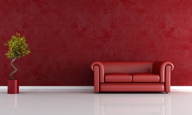 Red living room clipart