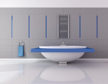 Blue and gray essential bathroom clipart