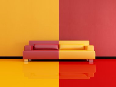 Kırmızı ve turuncu lounge