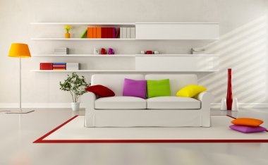 White elegant couch in a modern living room