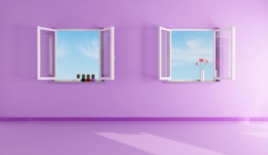 Empty purple living room clipart