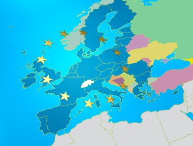 Map of The European union clipart