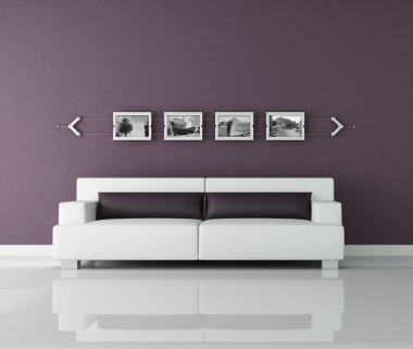 Purple and withe interior clipart