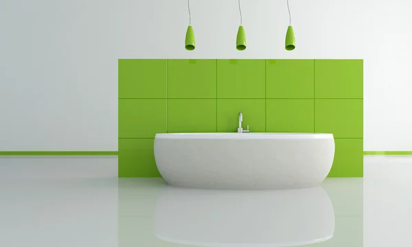 Yeşil çağdaş banyo — Stok fotoğraf