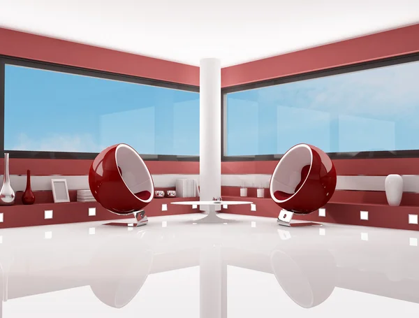 Zeitgenössische Helle Wohnzimmer Mit Zwei Mode Sessel Rendering Das Bild — Stockfoto