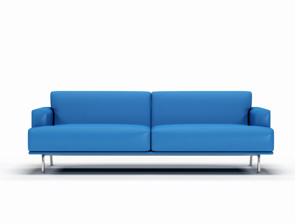 Blue leather sofa